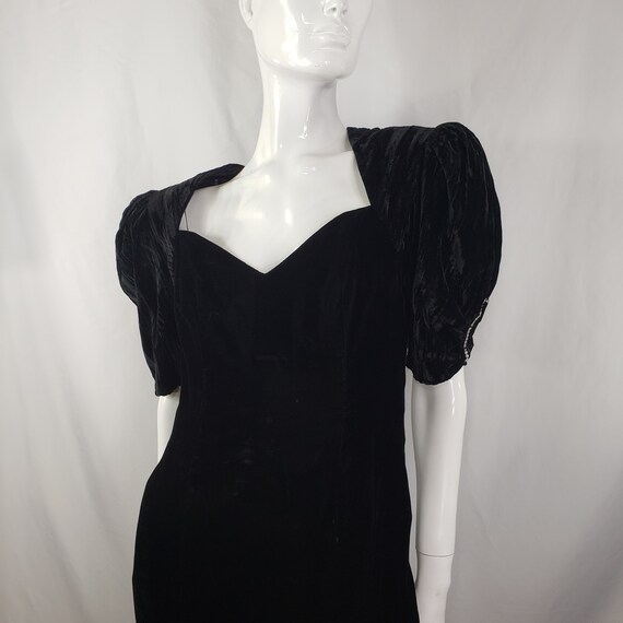 Vintage 80s Black Velvet Zum Zum Dress Puff Sleeves S/M - Etsy