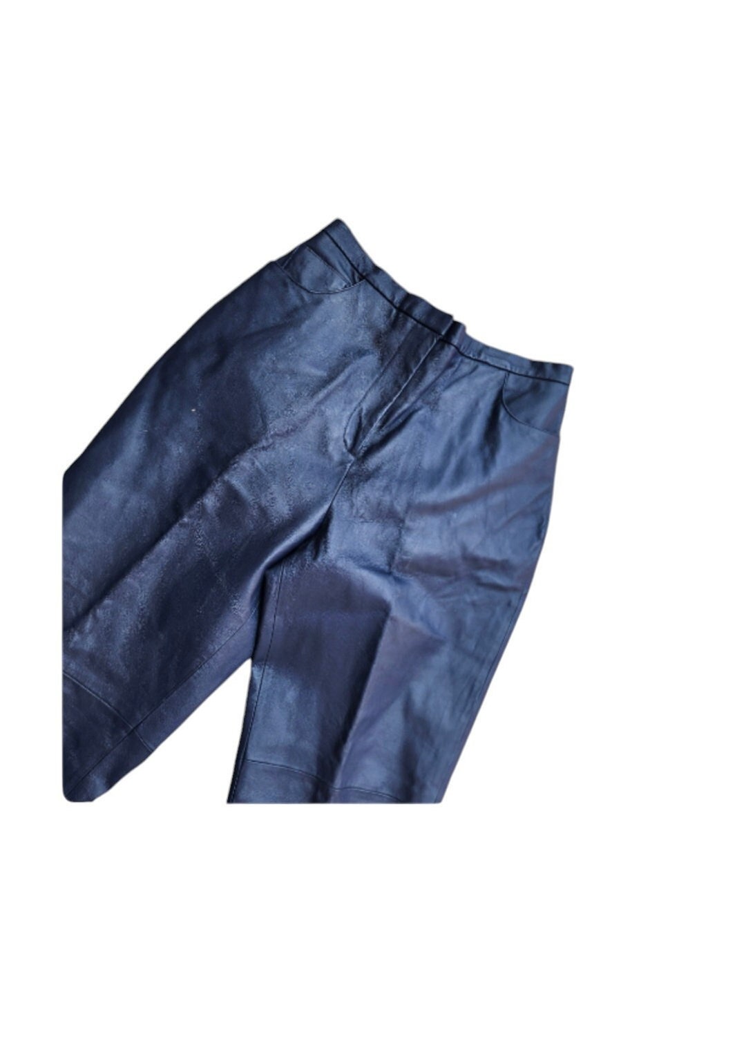 Vintage Navy Blue Leather Pants S/M - Etsy
