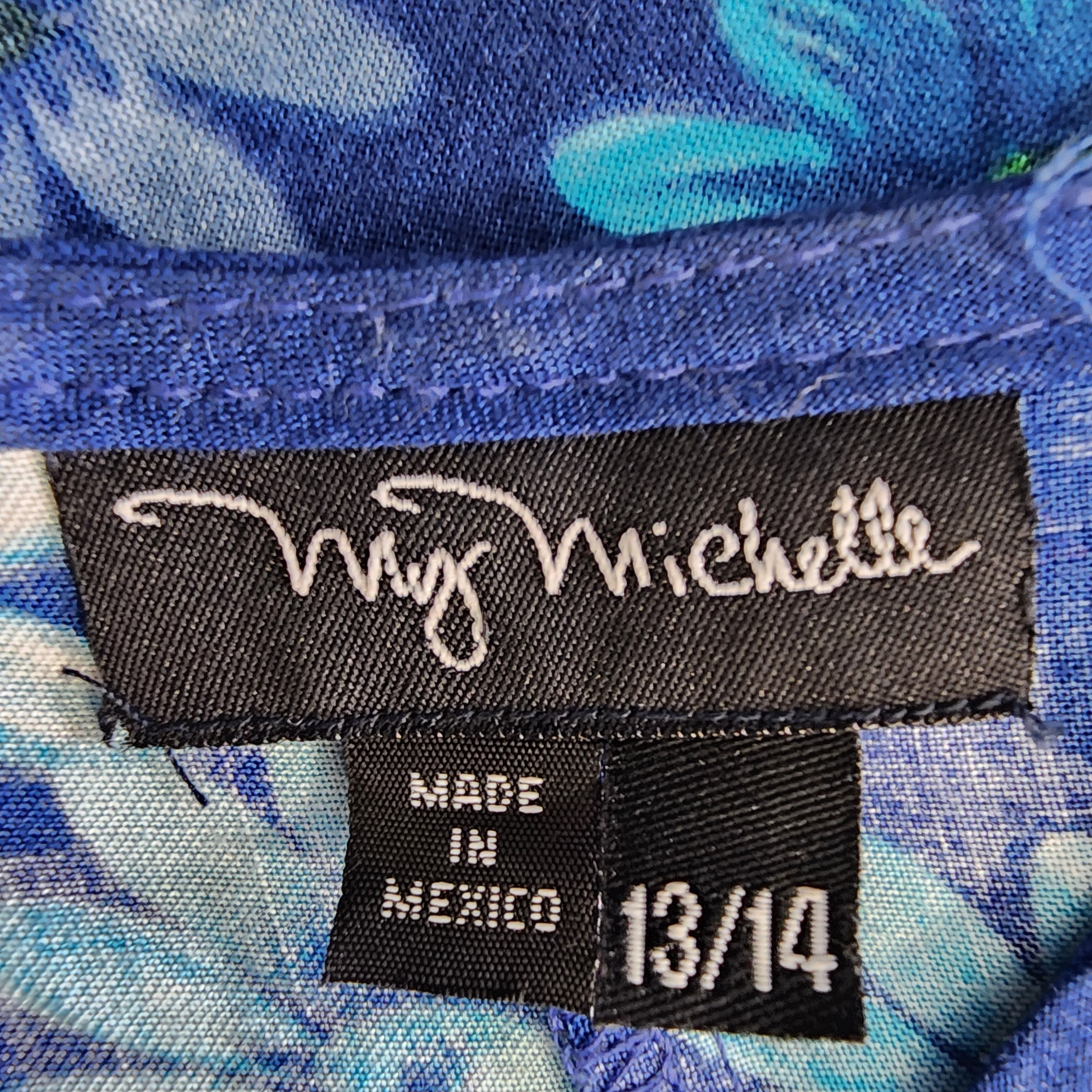 Vintage 90s My Michelle Blue Floral Dress S/M