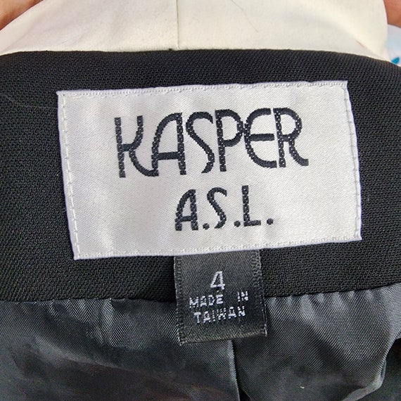 Vintage Kasper ASL Black Tuxedo Blazer Small - image 7