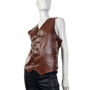 Vintage The Leather Shop Mens Brown Leather Vest Small / 36