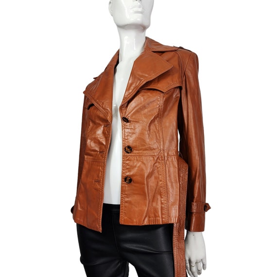 Vintage 70s Leather Jacket Small - image 2