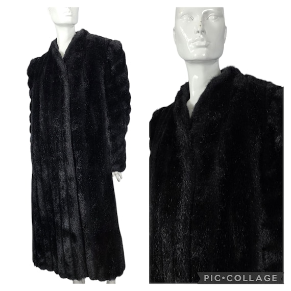Vintage Faux Fur Long Coat L/XL - Etsy