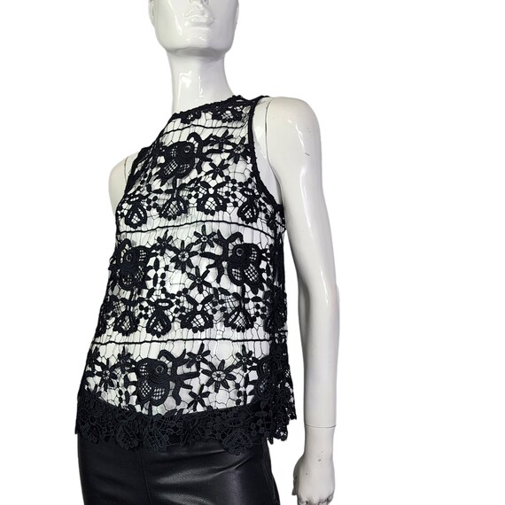 Vintage black Blouse cutout sleeveless top S - image 3