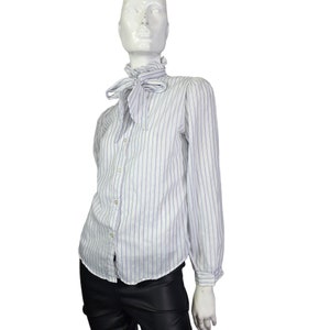 Vintage Stuffed Shirt Brand White Striped Blouse with tie