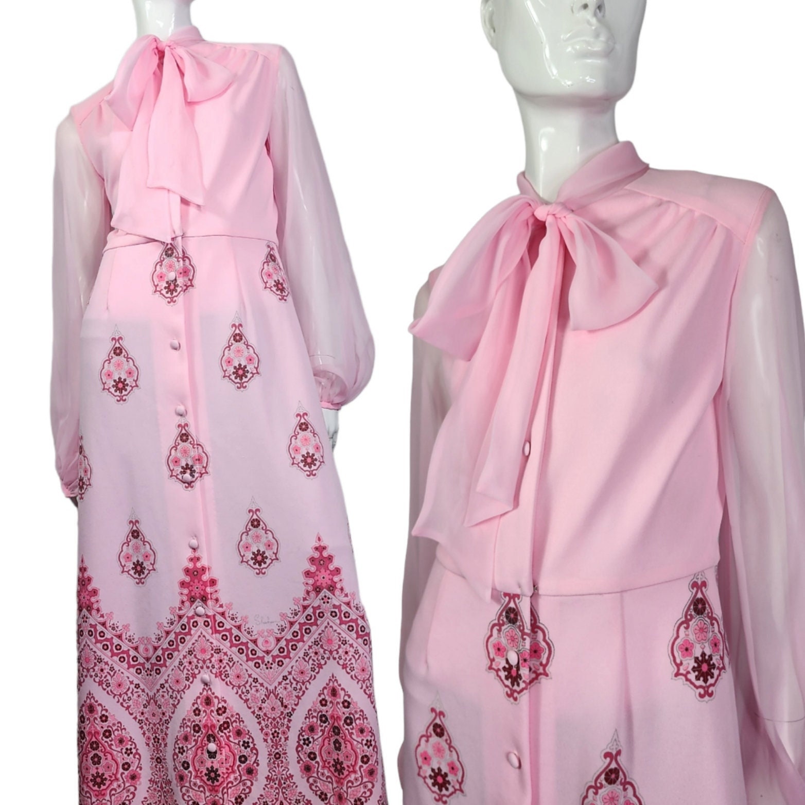 Buy Vintage Pink Long Dress Online in India - Etsy 