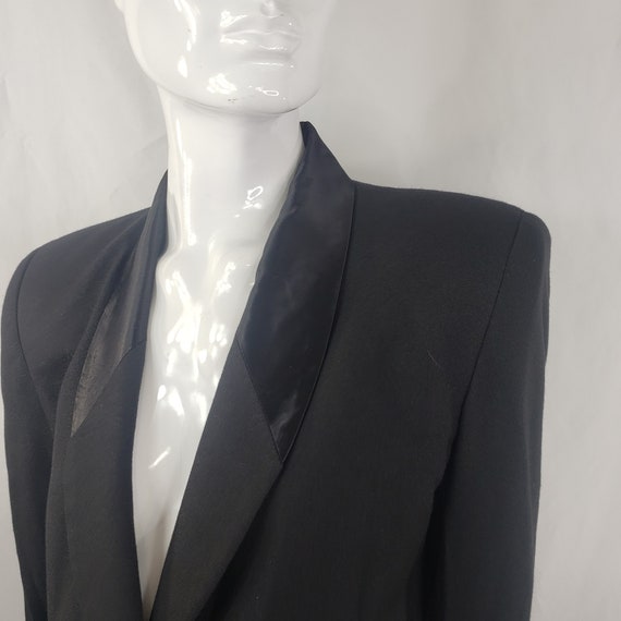 Vintage Black Blazer 80s Medium - image 6