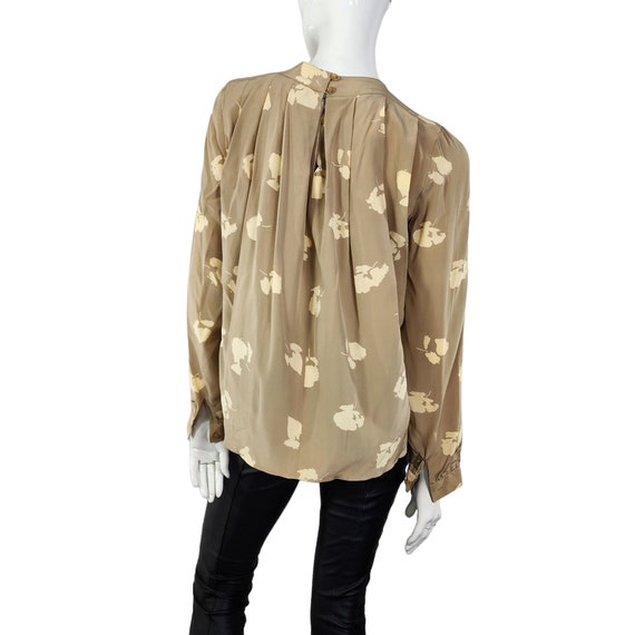 Vintage Adrienne Papell Tan Silk blouse 8 / Medium - image 5