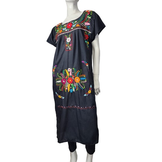 Vintage Mexican Embroidered Dress Medium - image 2