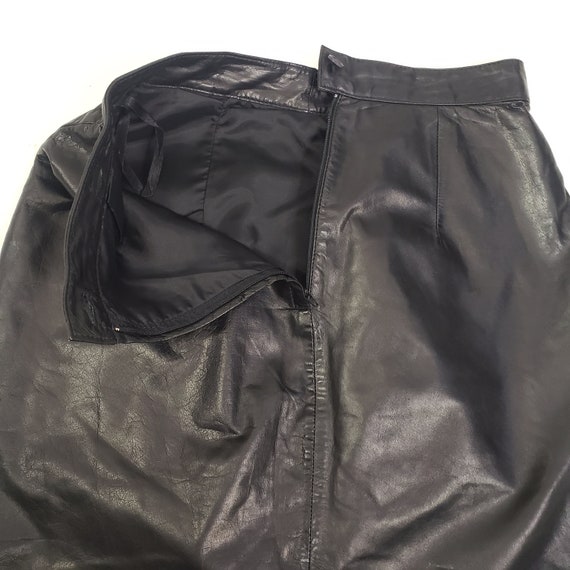 Vintage 80s Black Genuine High Waisted  Leather P… - image 6