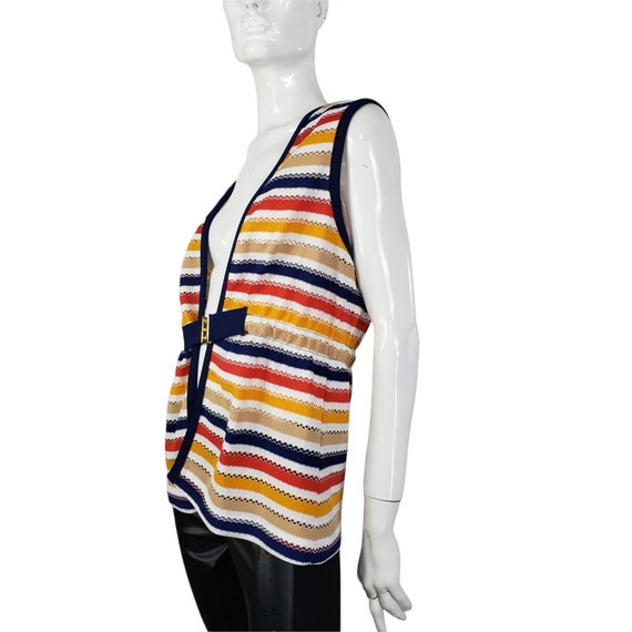 Vintage 70s Striped Vest M/L - image 1