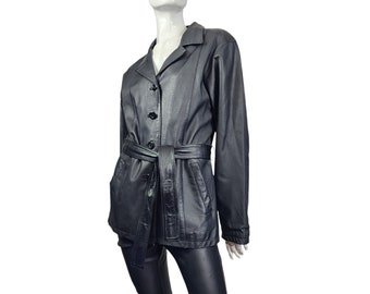 Vintage Y2K Black Leather Jacket