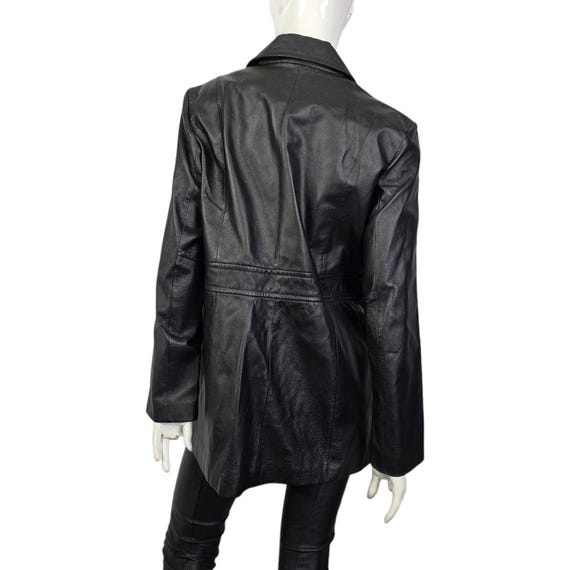 Vintage Black Leather Jacket Coat - Etsy Israel