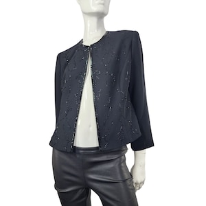 Vintage Black Beaded Blazer Medium