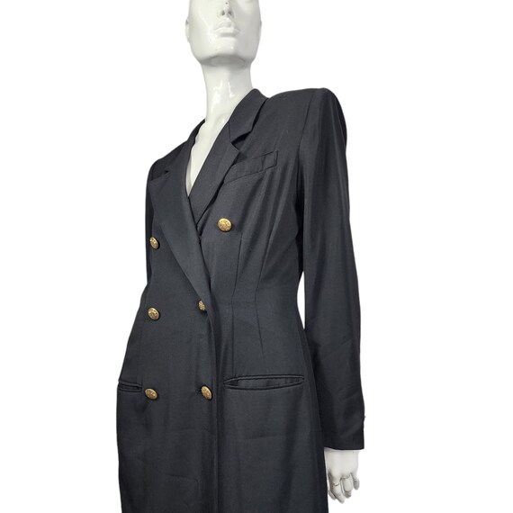 Vintage 80s Long Coat Dress S/M - image 7