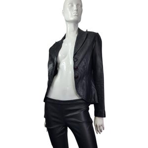 Vintage Black Soft Leather Firted Jacket XS Small