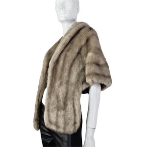 Vintage Regina Glenara by Denoit Faux Fur  Taupe Stole Caplet Small
