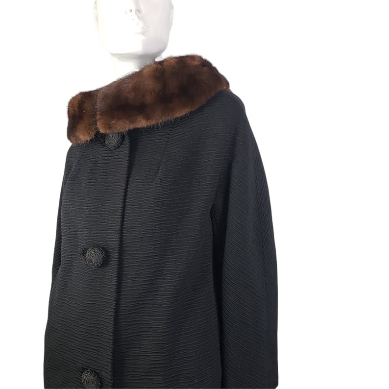 Vintage FORSTMANN 50s 60s Long Coat With Fur Collar Small - Etsy