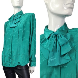 Vintage 80s Green Blouse L