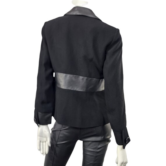Vintage Black ZELDA Blazer with Leather Detail S/M - image 4