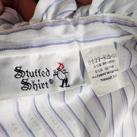 Vintage Stuffed Shirt Brand White Striped Blouse … - image 9