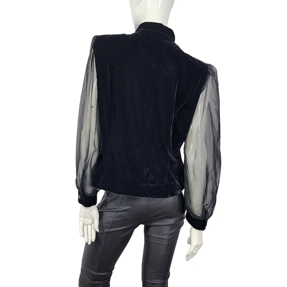 Vintage David Rose Night Black Velvet Blazer M/L - image 3