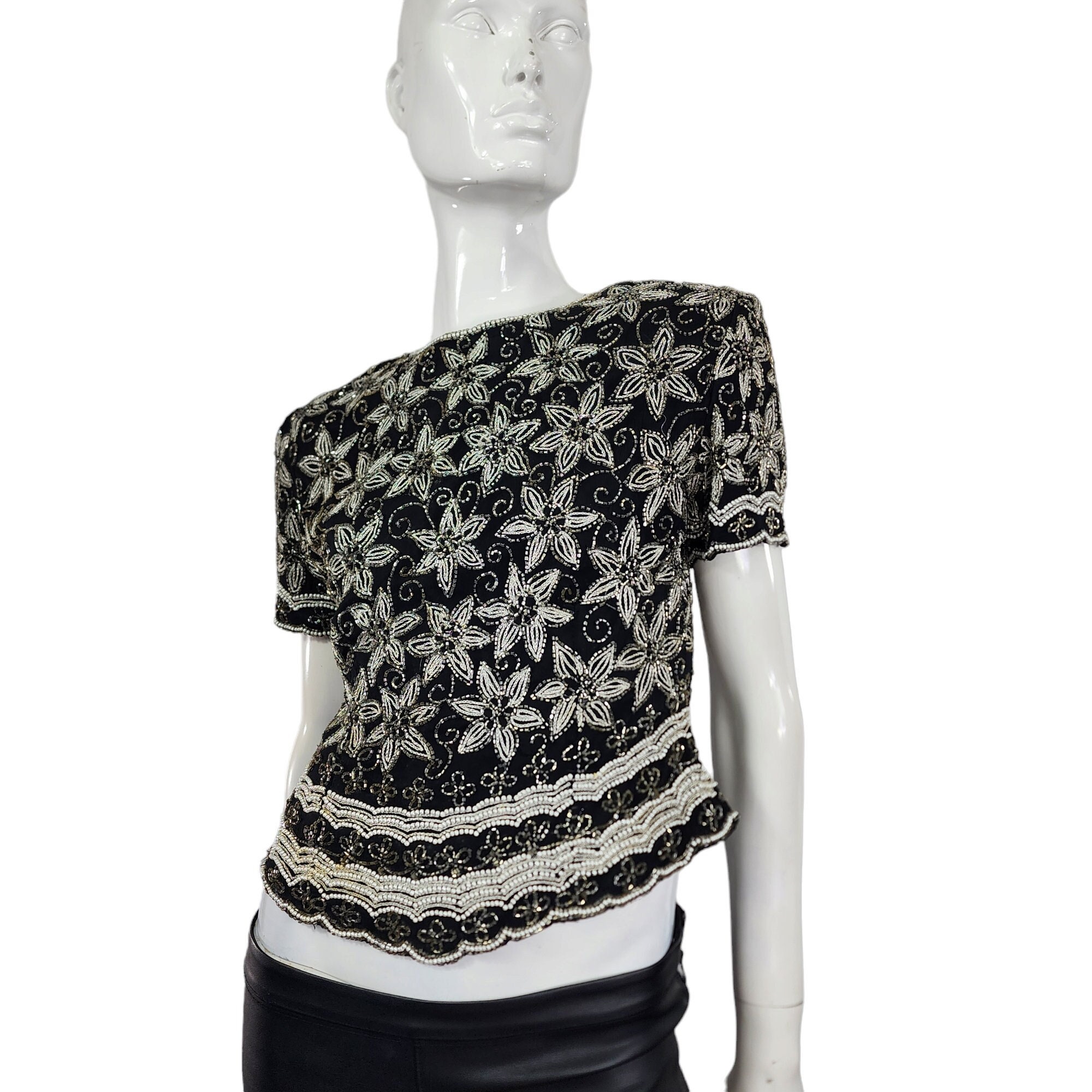 Papell boutique evening beaded top online