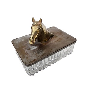 Vintage Brass Horse Trinket Box