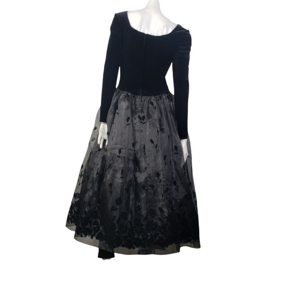 Vintage Scott McClintock Velvet Chiffon Dress Sma… - image 9