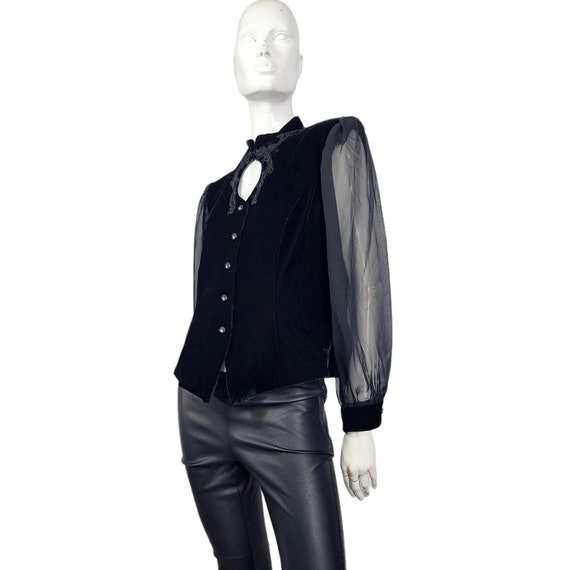 Vintage David Rose Night Black Velvet Blazer M/L - image 5