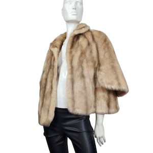Vintage Regina Glenara Faux Fur Tan Stole Caplet Small
