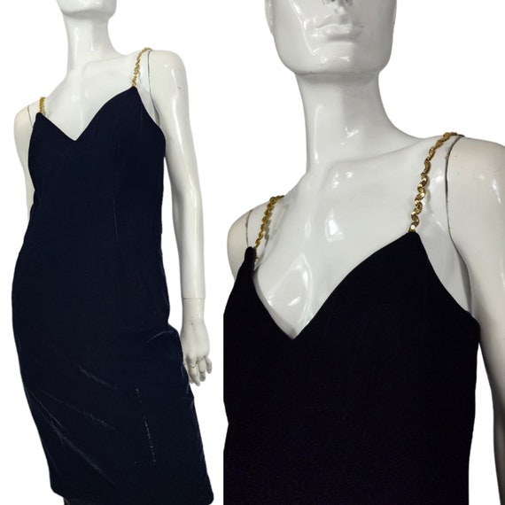 Vintage Morton Myles Black Velvet Dress XS/S - image 1