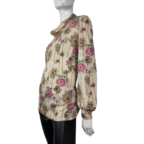 Vintage Floral Stretch Shirt Large - image 1