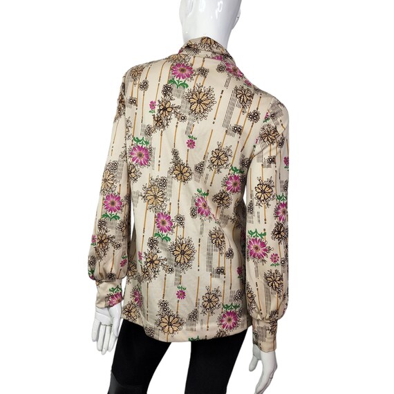 Vintage Floral Stretch Shirt Large - image 4