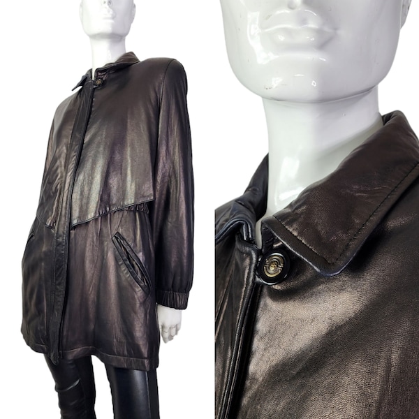 Vintage Damselle Y2K Leather Jacket Coat M/L