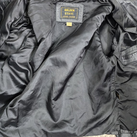Vintage Golden State  Black Leather Jacket - image 9