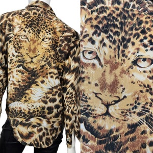 Vintage Fu Da Silk Tiger Face Blouse L/XL