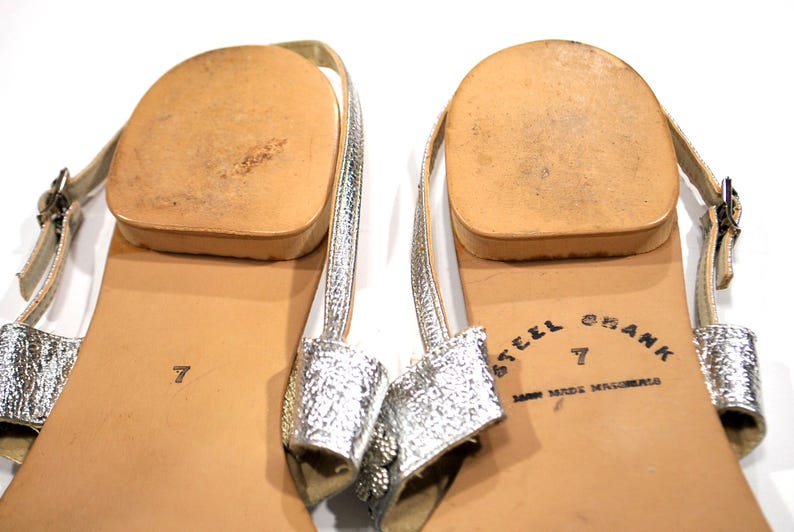 silver thong heeled sandals