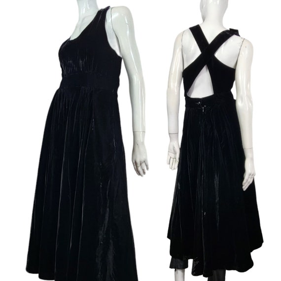 Vintage Black Velvet Dress - image 1