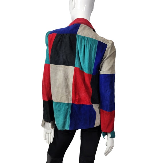 Vintage 70s Judith Ann Creations Color Block Sued… - image 5