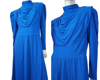 Vintage Blue Drape Dress