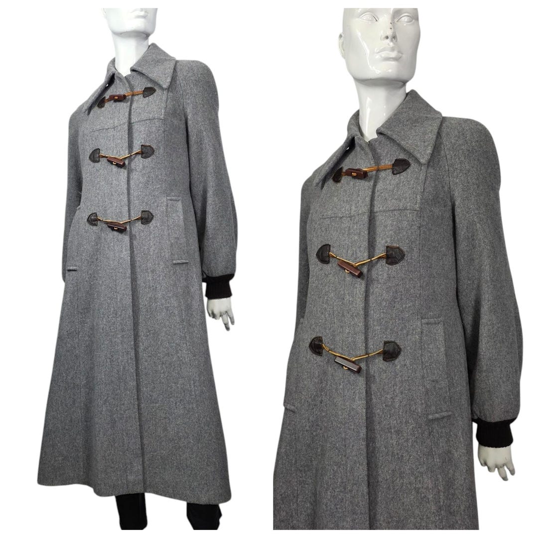 Vintage 60s 70s Gray Wool Coat Small - Etsy