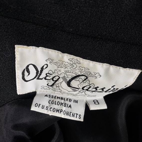 Vintage Oleg Cassini Long Black Blazer with Satin… - image 2