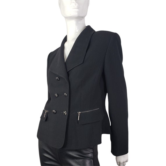 Vintage Tahari Black Blazer with Zippered pockets… - image 5