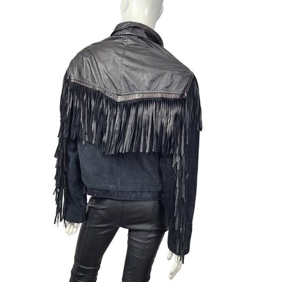 Vintage COSI L'UOMO Leather and Suede Fringe Jack… - image 4