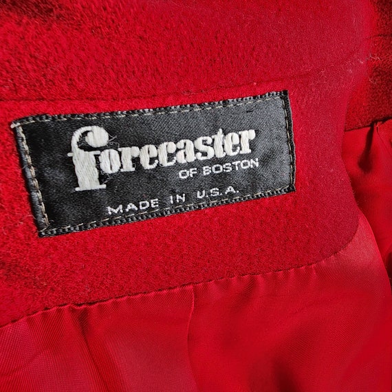 Vintage 80s Forecaster Red Wool Long Coat M - image 5