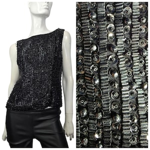 Vintage 60s Beaded Blouse Top