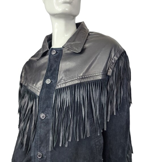 Vintage COSI L'UOMO Leather and Suede Fringe Jack… - image 7