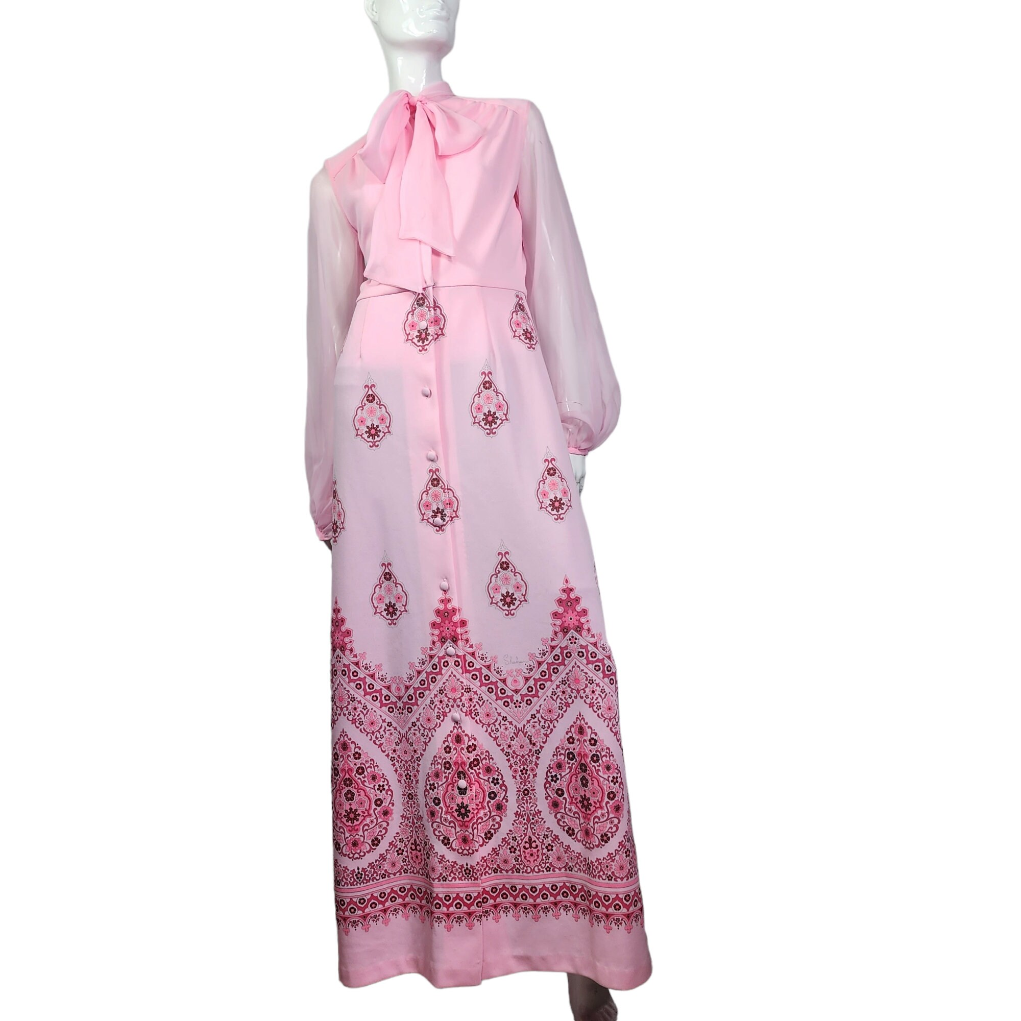 Buy Vintage Pink Long Dress Online in India - Etsy 