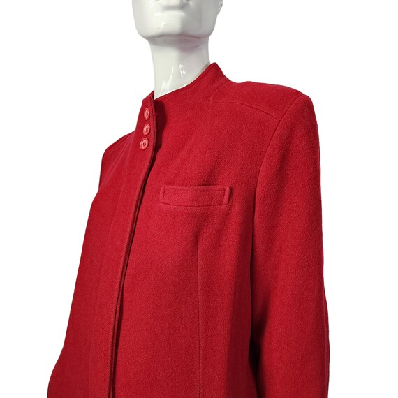 Vintage 80s Forecaster Red Wool Long Coat M - image 6